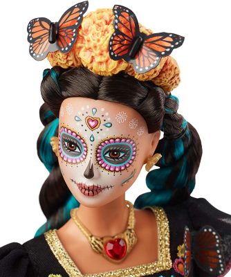 Cara pintada como catrina de la Barbie edición del día de los muertos 